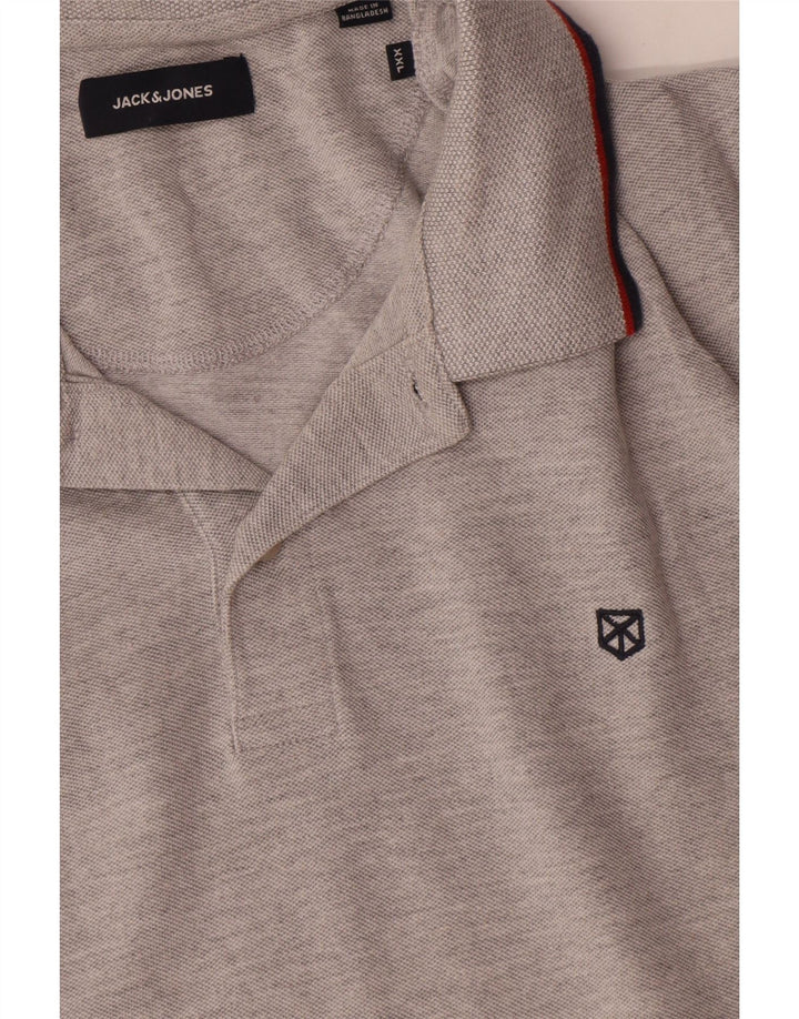 Jack & Jones Mens Polo Shirt 2XL Grey Cotton