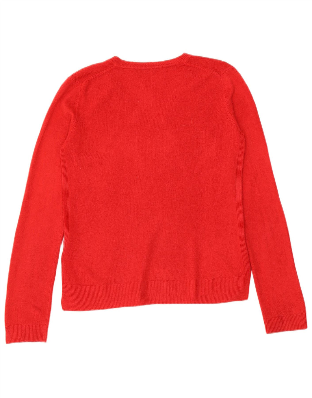 Marks & Spencer Dame V-hals sweater UK 8 Lille rød akryl