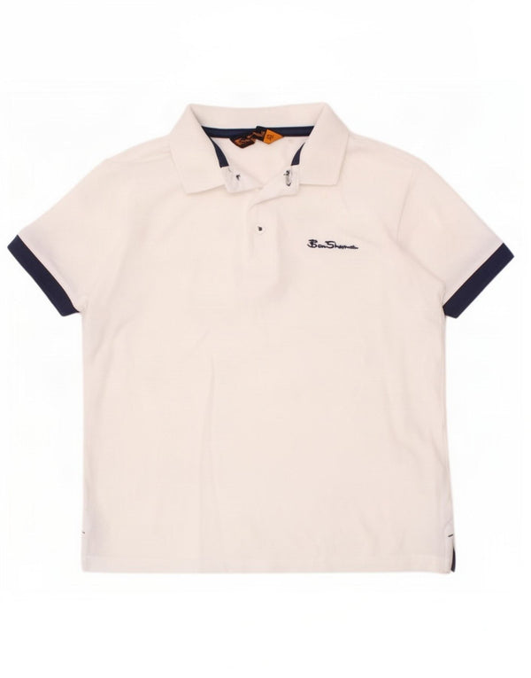 Ben Sherman Polo para niño 8-9 años Blanco Algodón
