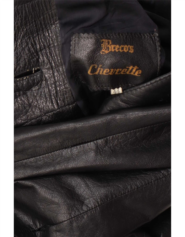 Breco's Womens Leather Coat IT 44 Medium Black