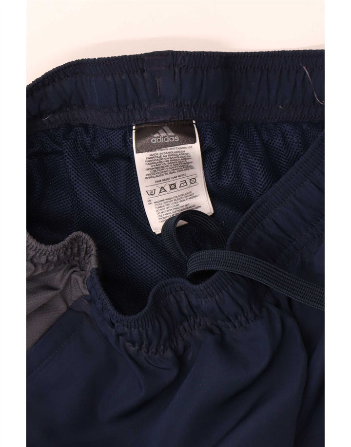 Pantaloni da tuta da uomo Adidas Medium in poliestere color block blu navy