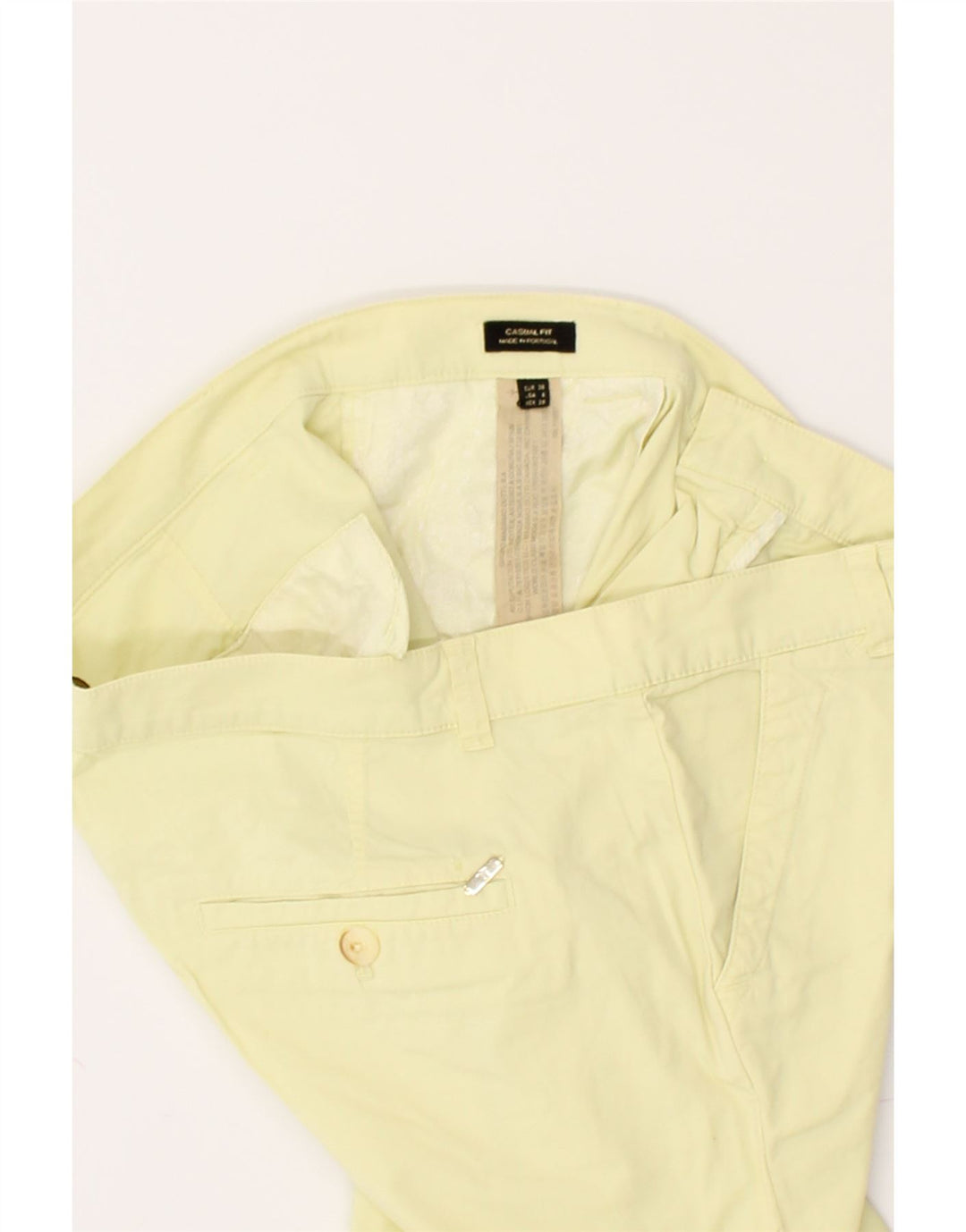 MASSIMO DUTTI Womens Chino Shorts EU 38 Small W32 Yellow Cotton Vintage Massimo Dutti and Second-Hand Massimo Dutti from Messina Hembry 