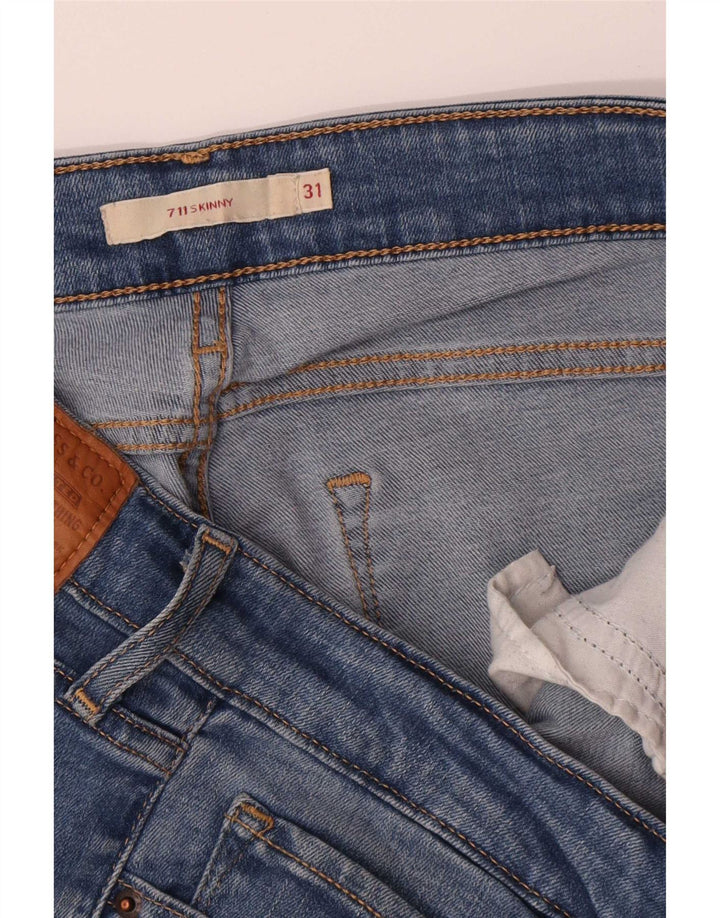 Levi's Womens 711 Skinny Jeans W31 L31 Blue Lyocell