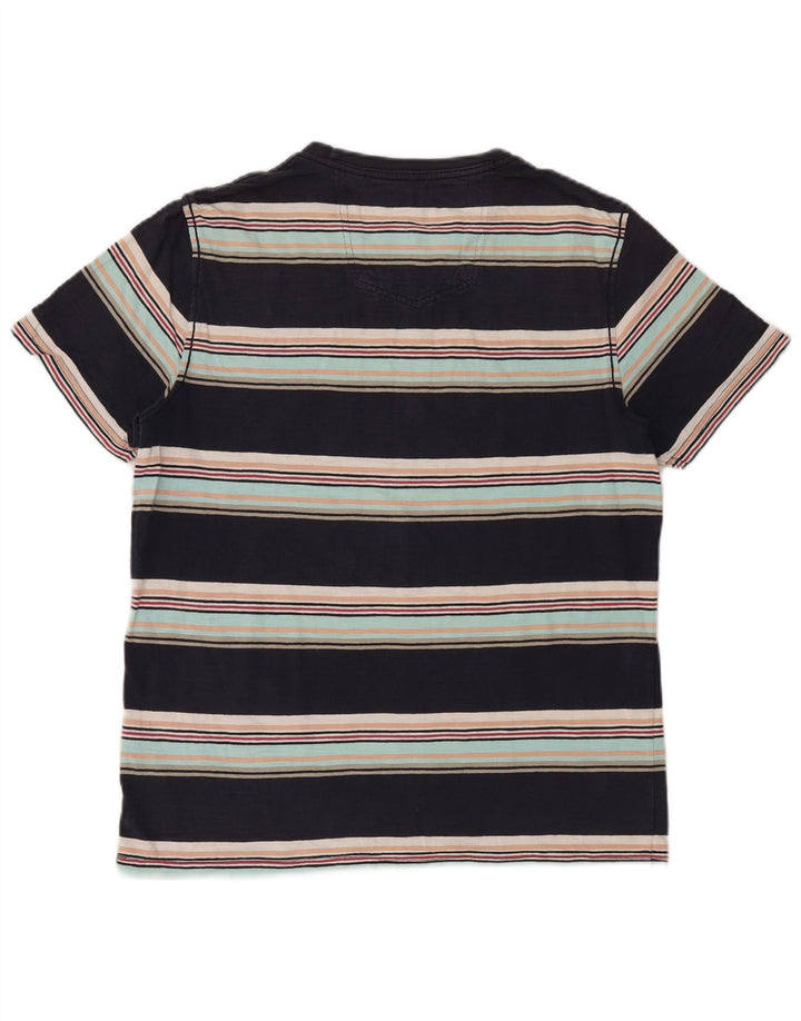 FAT FACE Ανδρικό T-Shirt Top Μεσαίο Μαύρο ριγέ βαμβακερό