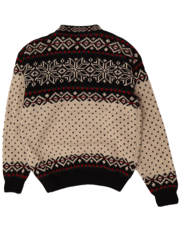 Sportique Womens Turtle Neck Jumper Sweater 2XL Off White Fair Isle Wool