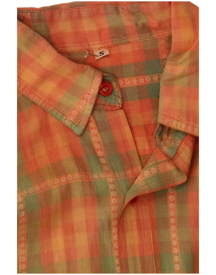 Vintage herreskjorte lille orange ternet