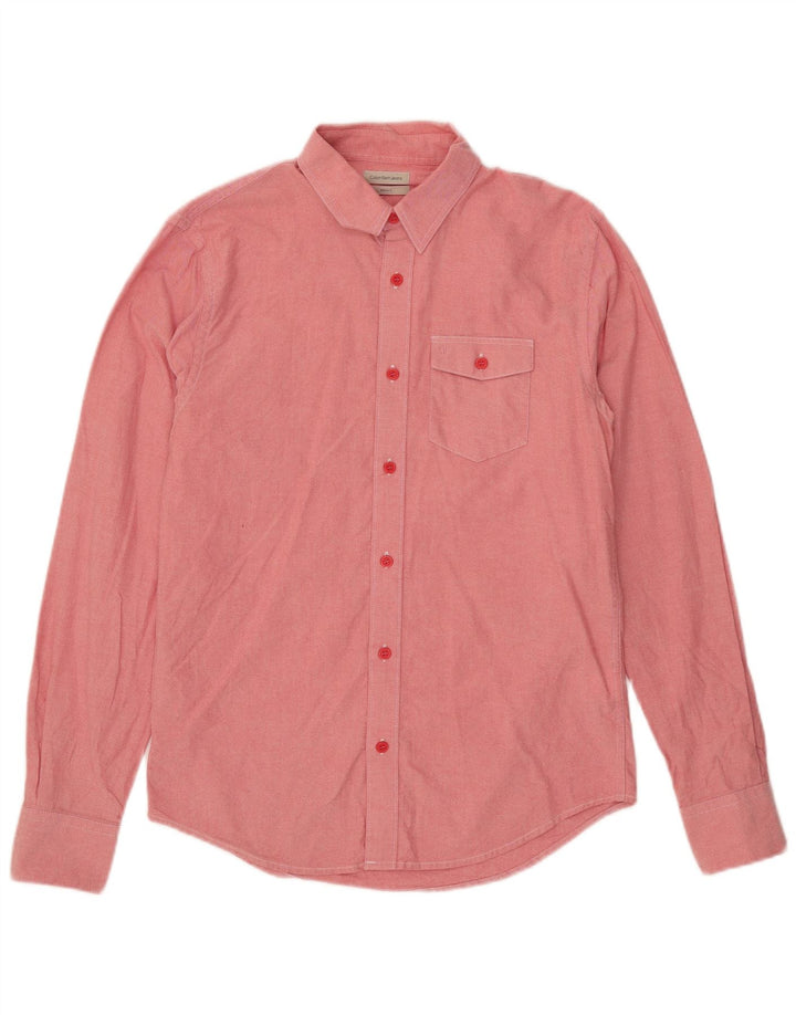 Calvin Klein Jeans Mens Shirt Small Pink Cotton