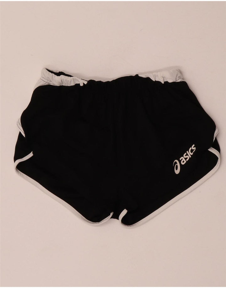 Asics Womens Sport Shorts UK 10 Small Black Colourblock