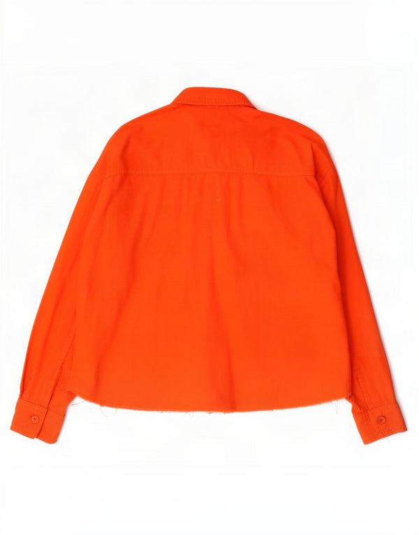 Topshop Womens Loose Fit Utility Jacket UK 10 Small Orange Cotton