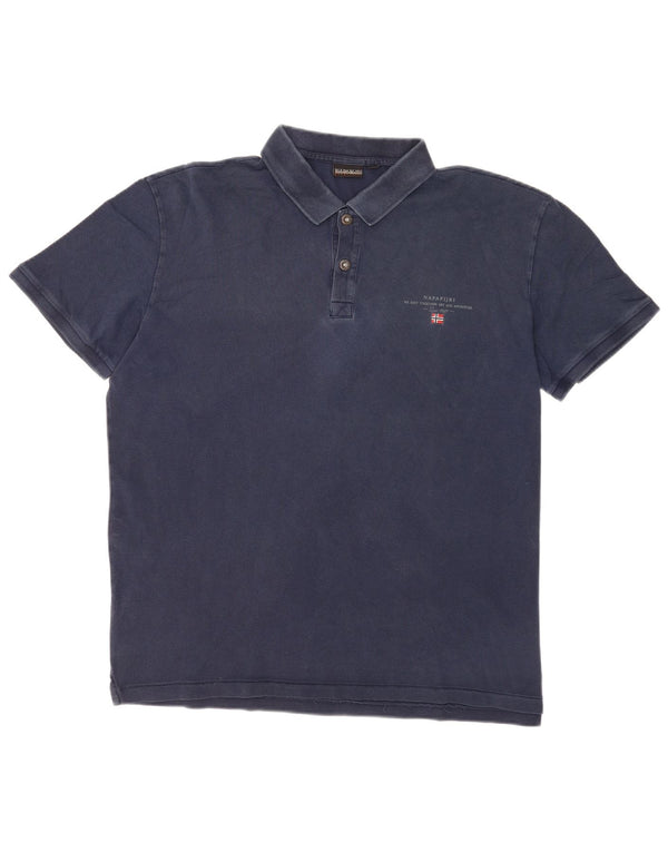 Napapijri Herren Geographic Poloshirt 2XL Marineblau Baumwolle