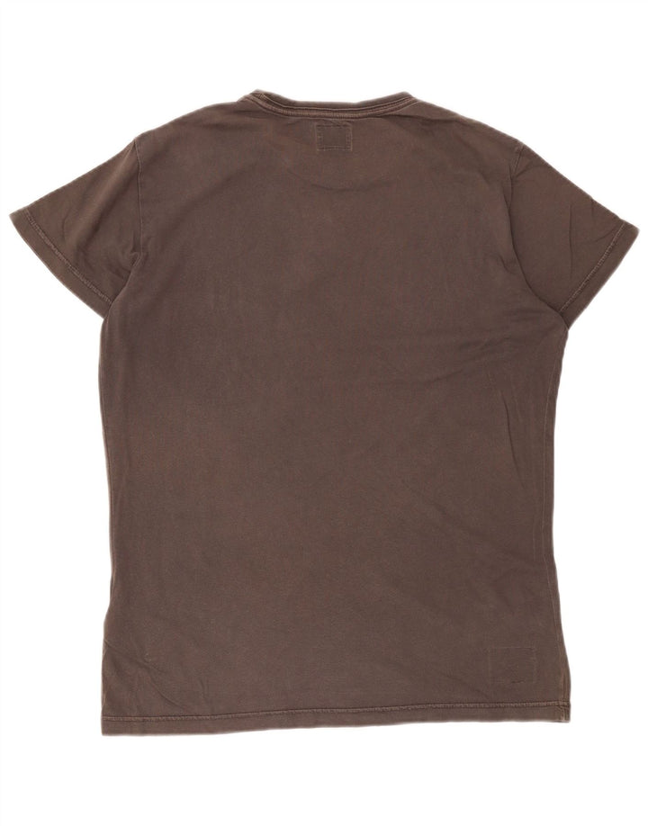 Diesel Mens Graphic T-Shirt Top Large Grey Cotton