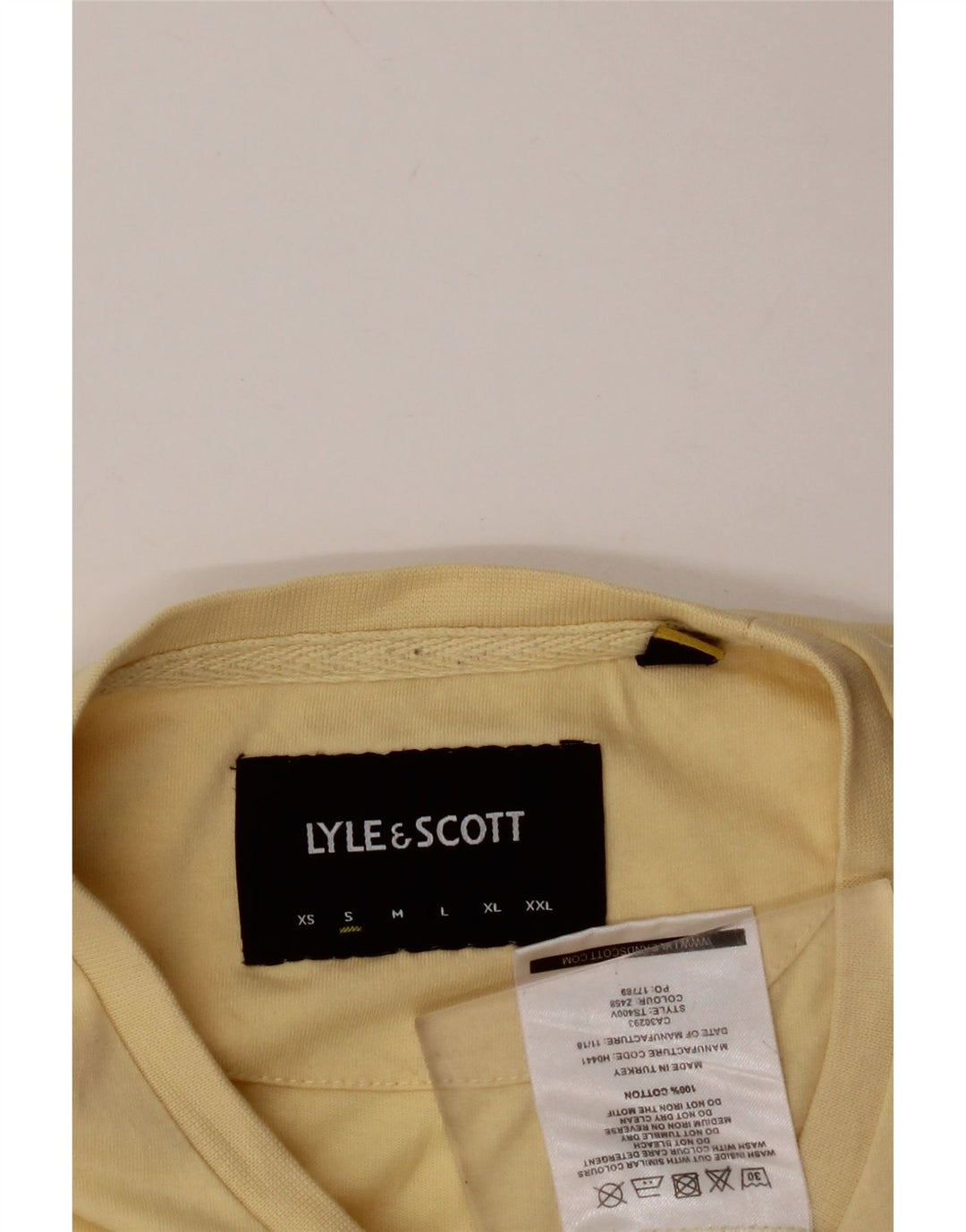 LYLE & SCOTT Herre T-Shirt Top Lille Gul Bomuld