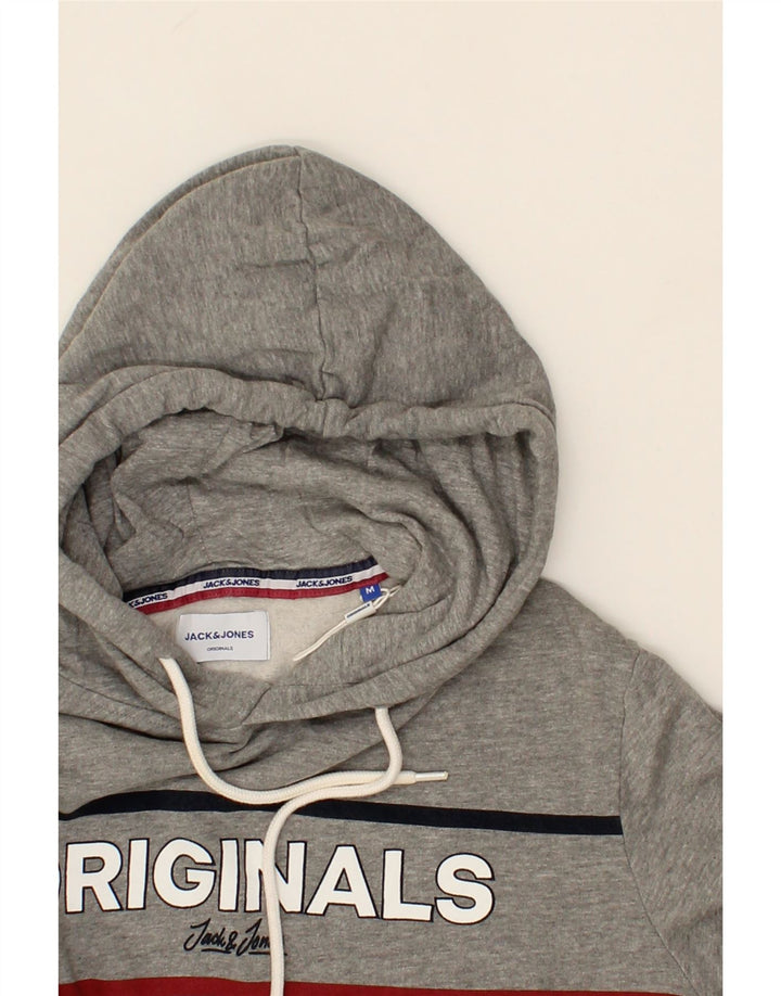 JACK & JONES Mens Graphic Hoodie Jumper Medium Grey Cotton Vintage Jack & Jones and Second-Hand Jack & Jones from Messina Hembry 