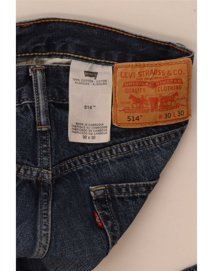 Levi's Herre 514 Straight Jeans W30 L30 Blå Bomuld