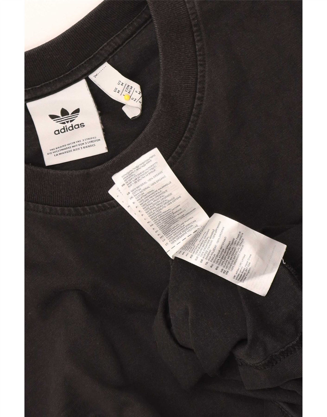 Adidas Mens Camiseta Top Médio Algodão Preto