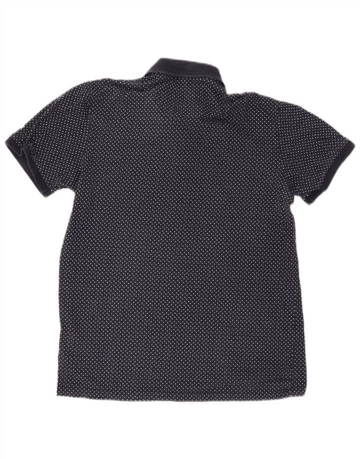 Ted Baker Polo para hombre talla 3 mediano algodón manchado azul marino