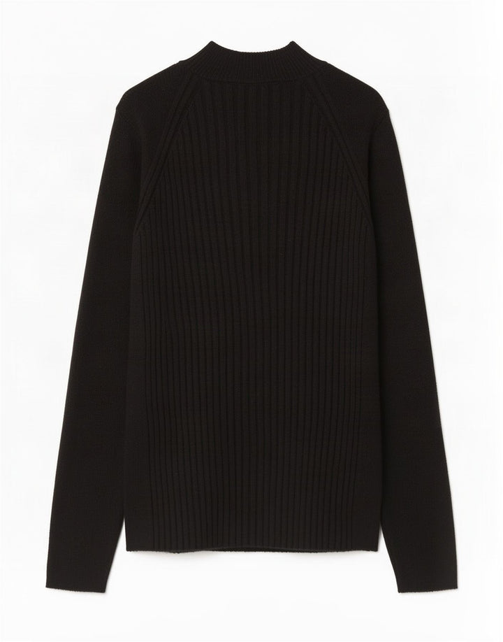 Zara Womens Top Long Sleeve UK 12 Medium Black Viscose