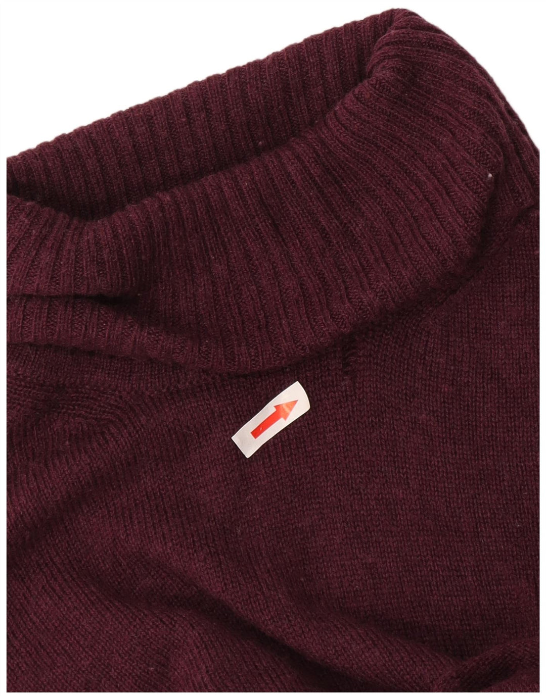 Marks & Spencer Womens Roll Neck Jumper Sweater UK 12 Medium Burgundy Wool