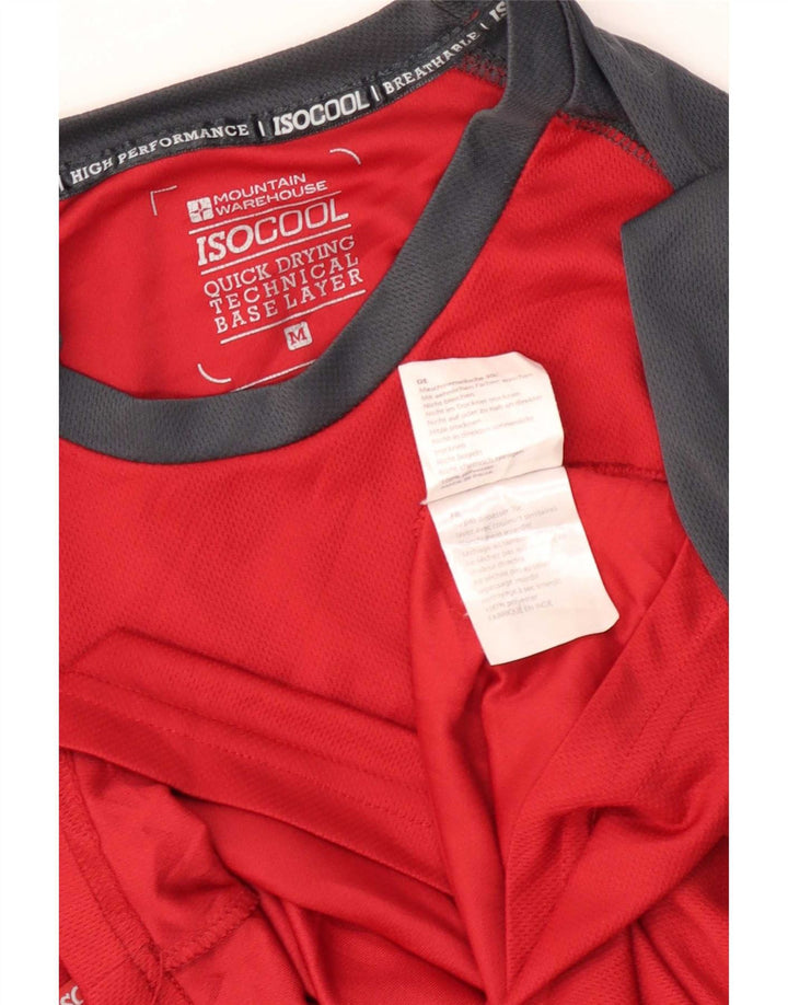 Camiseta IsoCool de manga larga para hombre de Mountain Warehouse con bloques de color rojo medio