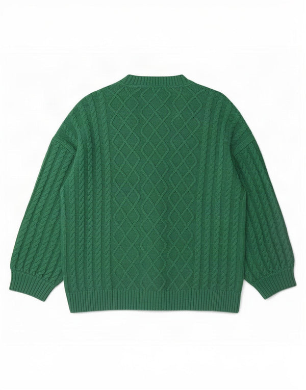 Crew Clothing Damski sweter oversize UK 18 XL, zielony, bawełniany