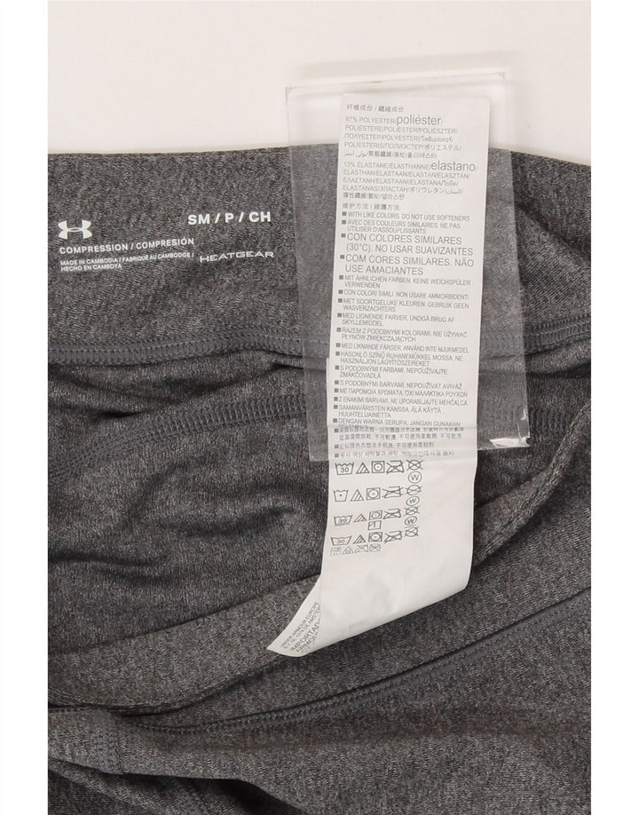 Under Armour Damen Heat Gear Capri Leggings UK 8 Small Grau Polyester