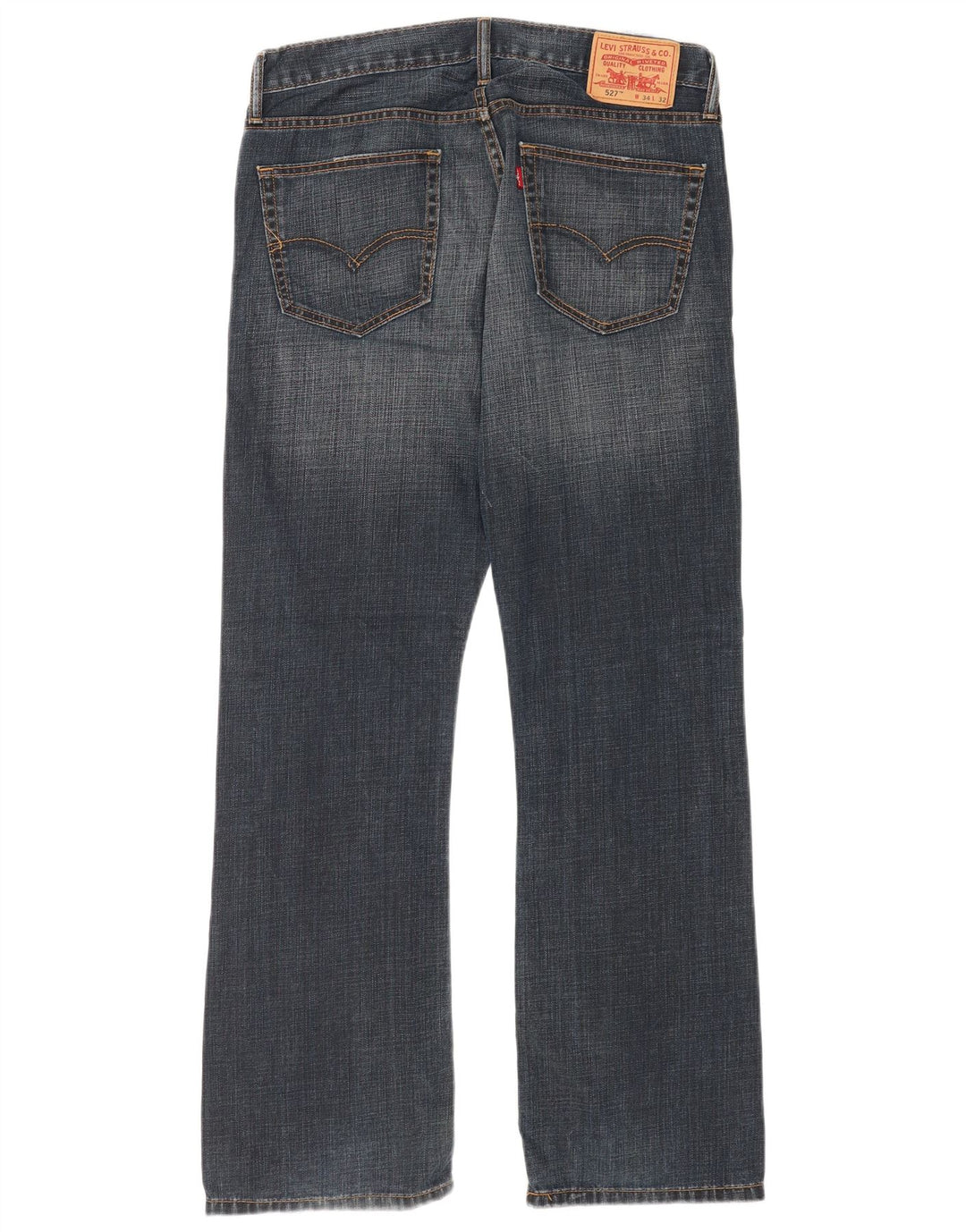 Levi's Uomo 527 Bootcut Jeans W34 L32 Blu Navy Cotone