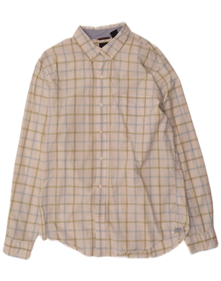 Dockers Herre Standard Fit skjorte Medium hvid ternet bomuld