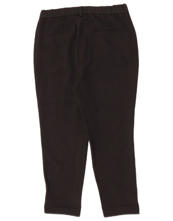 Zara Womens Tapered Cropped Trousers Medium W28 L24 Black Colourblock