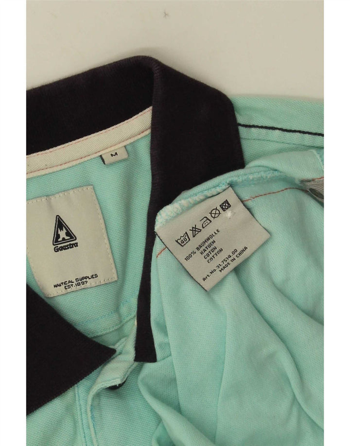 Gaastra Mens Graphic Polo Shirt Medium Blue Colourblock Cotton