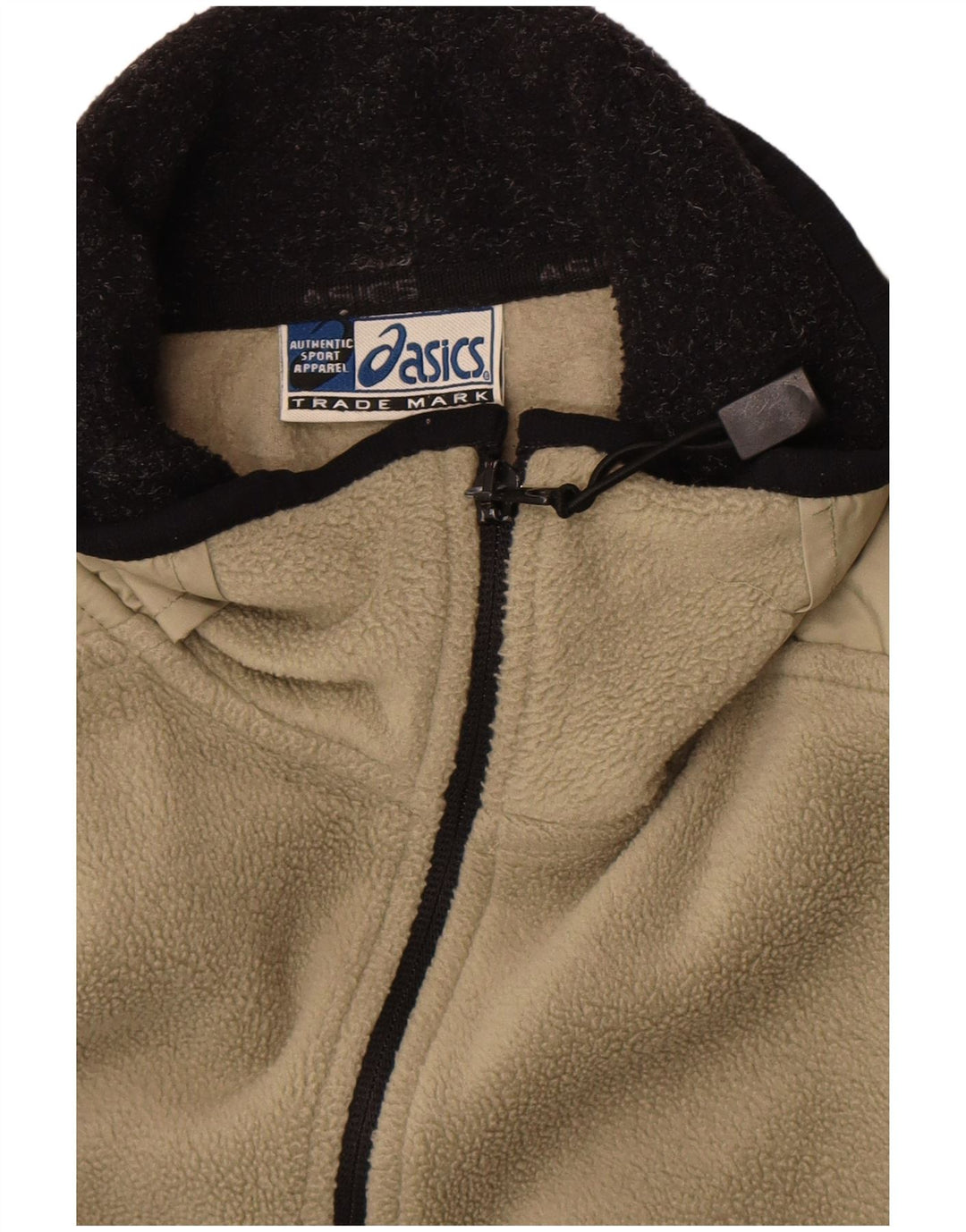 Asics Mens Fleece Jacket UK 44 2XL Khaki Colourblock