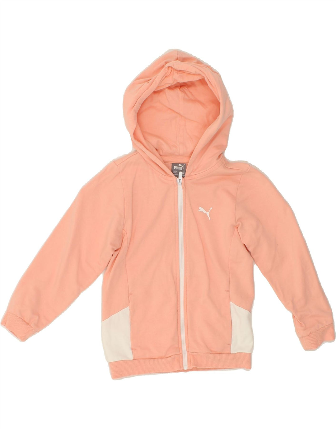 PUMA Boys Zip Hoodie Sweater 2-3 Years Pink Colourblock Cotton Vintage Puma and Second-Hand Puma from Messina Hembry 