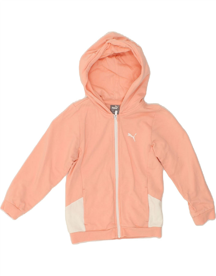 PUMA Boys Zip Hoodie Sweater 2-3 Years Pink Colourblock Cotton Vintage Puma and Second-Hand Puma from Messina Hembry 