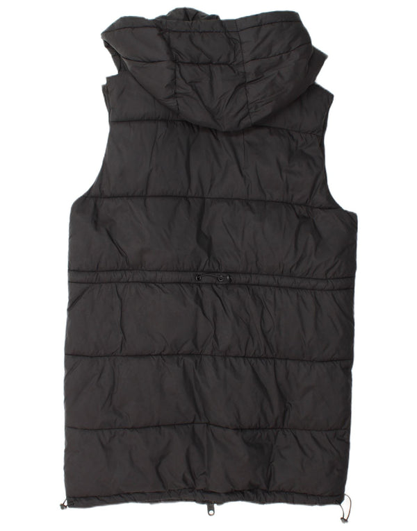 Zara Womens Hooded Padded Gilet UK 14 Medium Black Polyester