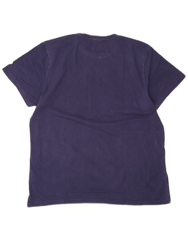 Asics T-shirt graphique pour femme UK 18 XL Bleu marine Coton