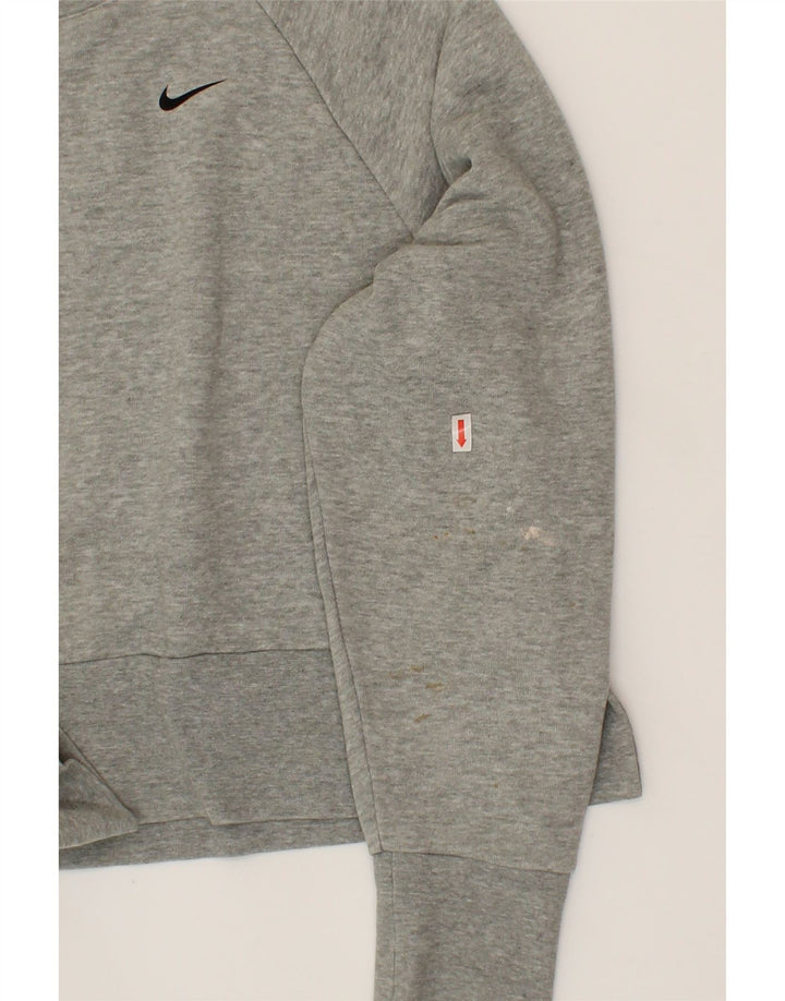 NIKE Womens Crop Sweatshirt Jumper UK 14 Medium Grey Polyester Vintage Nike and Second-Hand Nike from Messina Hembry 