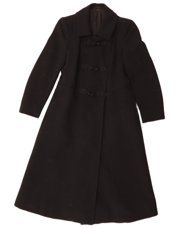 Vintage Womens Overcoat UK 10 Small Black