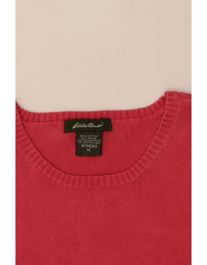 EDDIE BAUER Womens Crop Crew Neck Jumper Sweater UK 14 Medium Pink Vintage Eddie Bauer and Second-Hand Eddie Bauer from Messina Hembry 