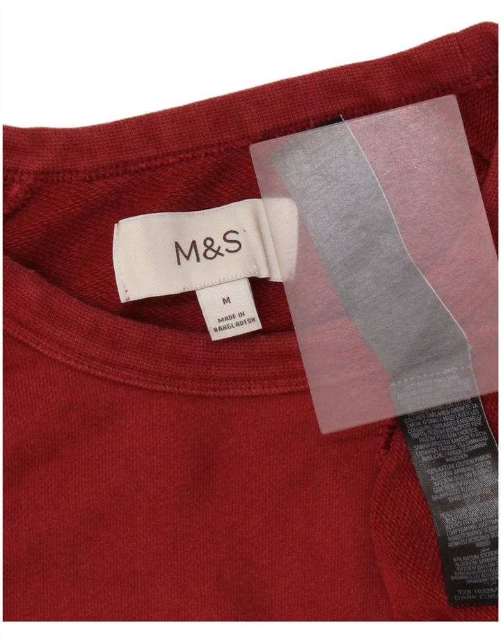 Felpa da uomo Marks & Spencer in cotone bordeaux medio