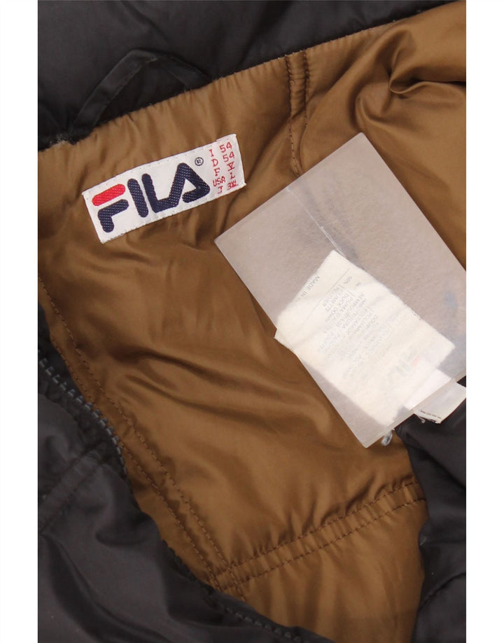 Fila Mens Hooded Padded Jacket IT 54 2XL Black Polyamide