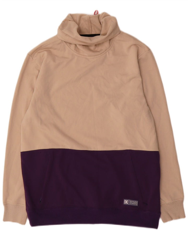 DC Mens Sweatshirt Jumper Medium Beige Colourblock