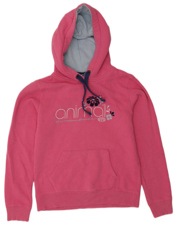 Animal Pull à capuche graphique pour femme UK 10 Petit coton rose