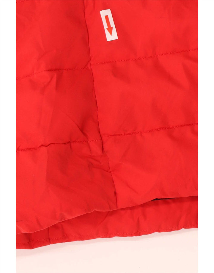Superdry Womens Hooded Padded Coat UK 14 Large Red Polyester