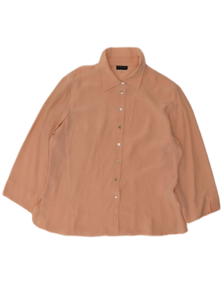 Project Chemise Chemisier Femme UK 16 Grande Soie Rose