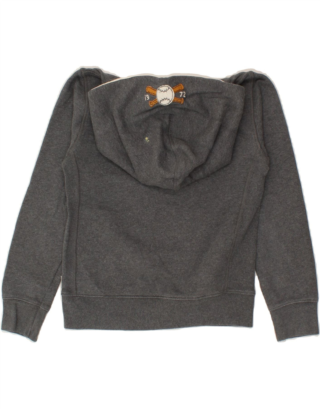SCOTCH SHRUNK Boys Graphic Hoodie Jumper 7-8 Years Grey Cotton Vintage Scotch Shrunk and Second-Hand Scotch Shrunk from Messina Hembry 