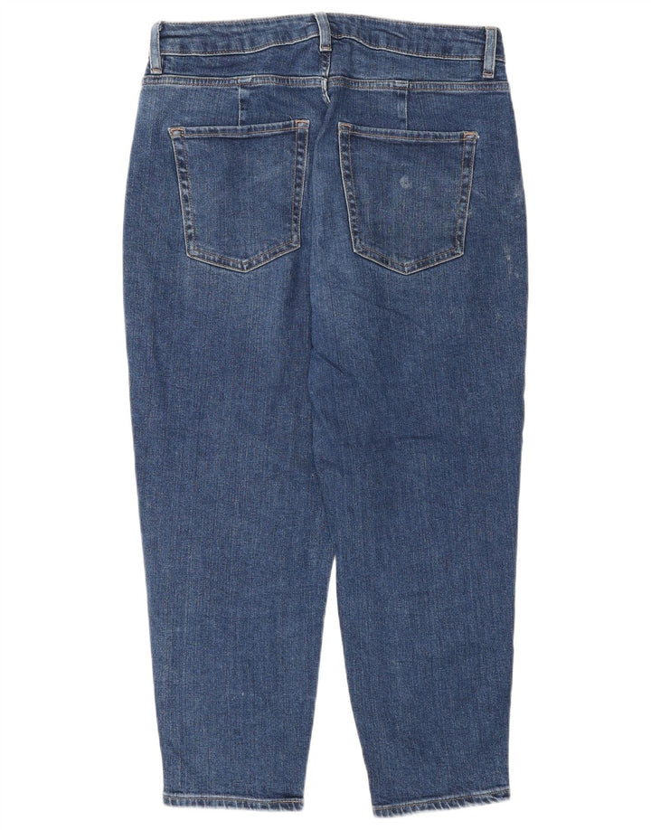 Marks & Spencer Womens High Rise Cropped Jeans UK 12 Medium W30 L25 Blue