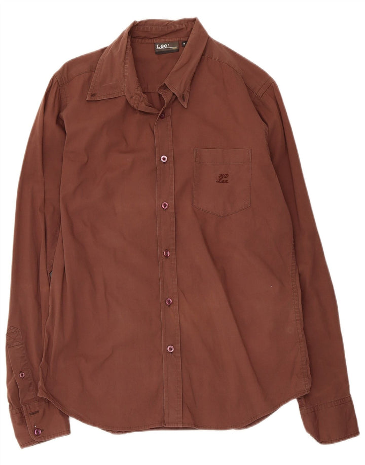 Camisa Lee Hombre Algodón Marrón Medio