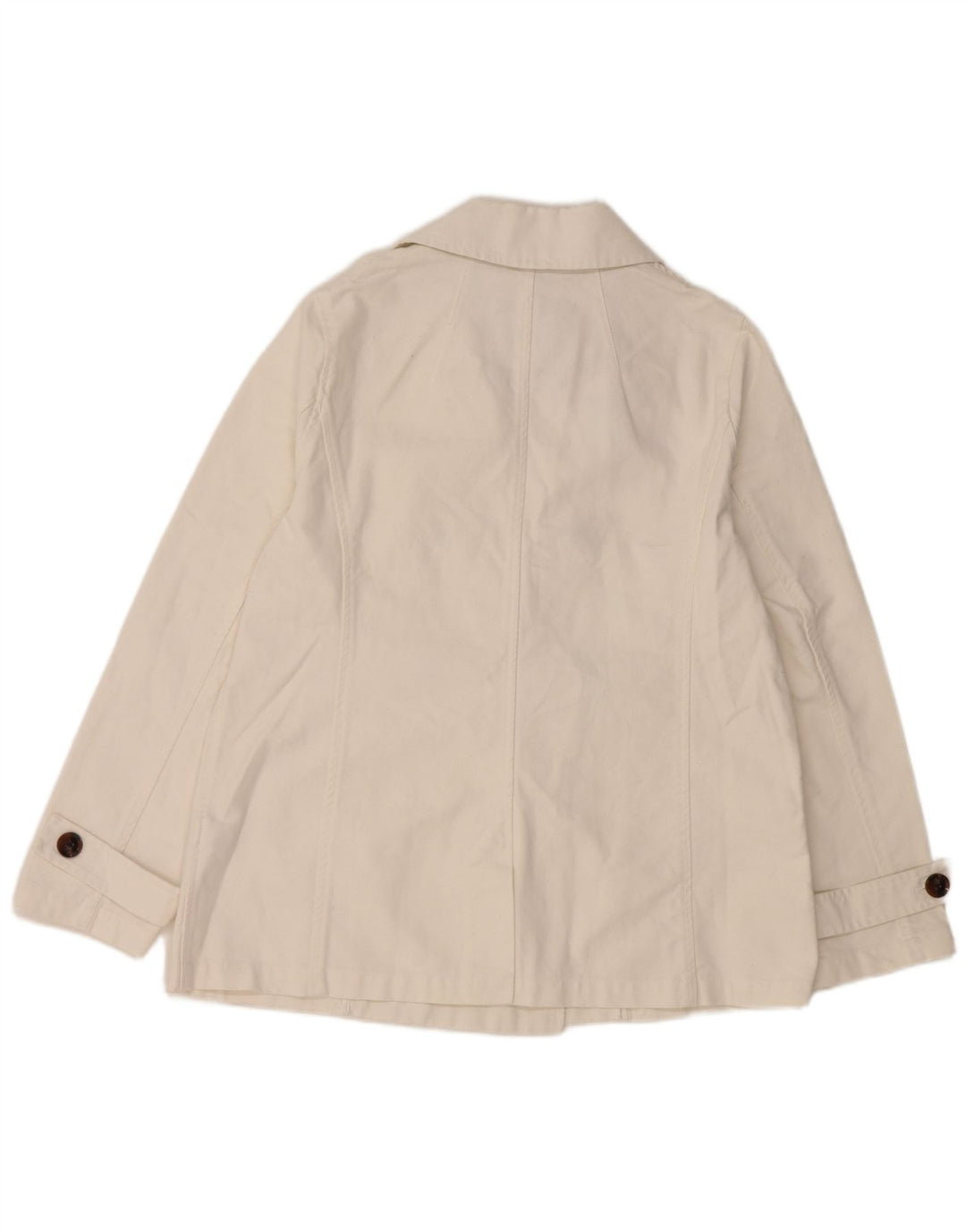 CREW CLOTHING Womens Pea Coat UK 16 Large White Cotton