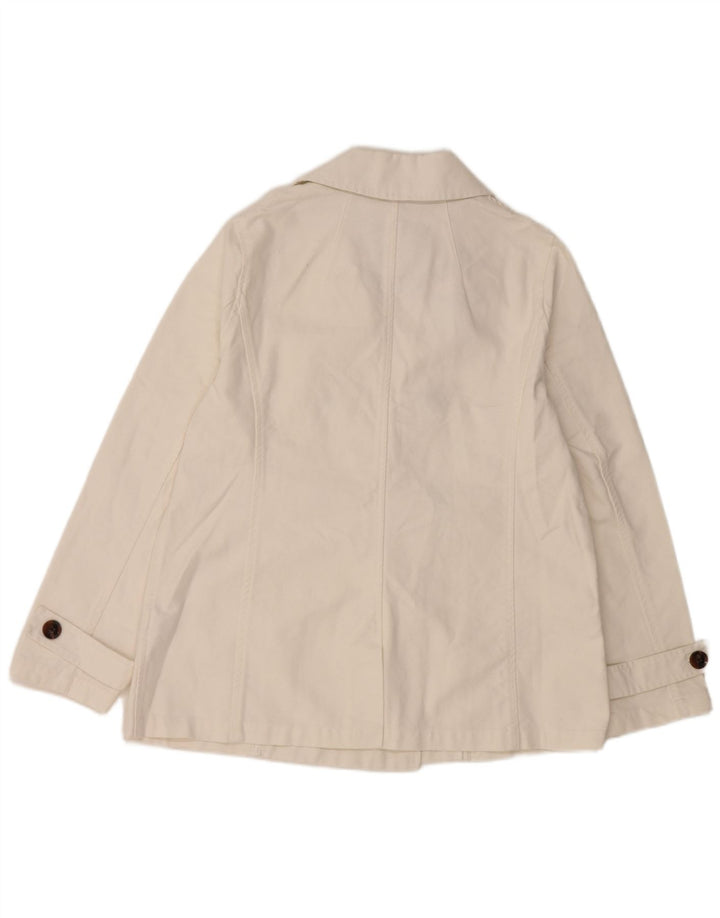 CREW CLOTHING Womens Pea Coat UK 16 Large White Cotton