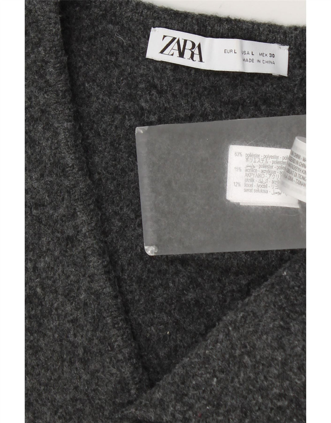Zara Damen Weste UK 14 Large Grau Polyester