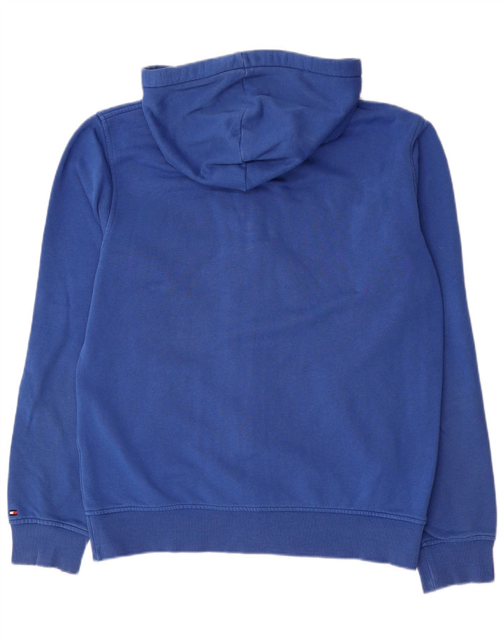Tommy Hilfiger Mens Graphic Zip Hoodie Sweater Medium Blue Colourblock